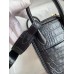 Hermes Mini Lindy Handmade Bag In Black Matte Alligator Leather