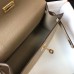Hermes Kelly Pochette Bag In Gris Tourterelle Epsom Leather Hermes Kelly Pochette Bag In Gris Tourterelle Epsom Leather
