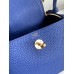 Hermes Mini Lindy Handmade Bag In Blue Electric Clemence Leather Hermes Mini Lindy Handmade Bag In Blue Electric Clemence Leather