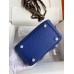 Hermes Mini Lindy Handmade Bag In Blue Electric Clemence Leather Hermes Mini Lindy Handmade Bag In Blue Electric Clemence Leather