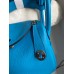 Hermes Mini Lindy Handmade Bag In Blue Frida Clemence Leather Hermes Mini Lindy Handmade Bag In Blue Frida Clemence Leather
