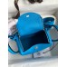 Hermes Mini Lindy Handmade Bag In Blue Frida Clemence Leather Hermes Mini Lindy Handmade Bag In Blue Frida Clemence Leather