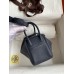 Hermes Mini Lindy Handmade Bag In Blue Nuit HHL19clbnClemence Leather Hermes Mini Lindy Handmade Bag In Blue Nuit HHL19clbnClemence Leather