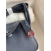 Hermes Mini Lindy Handmade Bag In Blue Nuit HHL19clbnClemence Leather Hermes Mini Lindy Handmade Bag In Blue Nuit HHL19clbnClemence Leather