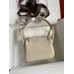 Hermes Mini Lindy Handmade Bag In Craie Clemence Leather Hermes Mini Lindy Handmade Bag In Craie Clemence Leather
