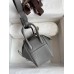 Hermes Mini Lindy Handmade Bag In Gris Meyer Clemence Leather Hermes Mini Lindy Handmade Bag In Gris Meyer Clemence Leather