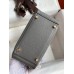 Hermes Mini Lindy Handmade Bag In Gris Meyer Clemence Leather Hermes Mini Lindy Handmade Bag In Gris Meyer Clemence Leather
