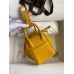 Hermes Mini Lindy Handmade Bag In Jaune Ambre Clemence Leather Hermes Mini Lindy Handmade Bag In Jaune Ambre Clemence Leather