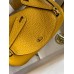Hermes Mini Lindy Handmade Bag In Jaune Ambre Clemence Leather Hermes Mini Lindy Handmade Bag In Jaune Ambre Clemence Leather