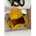 Hermes Mini Lindy Handmade Bag In Jaune Ambre Clemence Leather Hermes Mini Lindy Handmade Bag In Jaune Ambre Clemence Leather