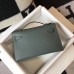 Hermes Kelly Pochette Bag In Vert Amande Epsom Leather Hermes Kelly Pochette Bag In Vert Amande Epsom Leather