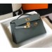 Hermes Kelly Pochette Bag In Vert Amande Epsom Leather Hermes Kelly Pochette Bag In Vert Amande Epsom Leather