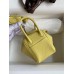 Hermes Mini Lindy Handmade Bag In Jaune Poussin Clemence Leather Hermes Mini Lindy Handmade Bag In Jaune Poussin Clemence Leather