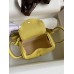 Hermes Mini Lindy Handmade Bag In Jaune Poussin Clemence Leather Hermes Mini Lindy Handmade Bag In Jaune Poussin Clemence Leather