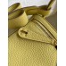 Hermes Mini Lindy Handmade Bag In Jaune Poussin Clemence Leather Hermes Mini Lindy Handmade Bag In Jaune Poussin Clemence Leather
