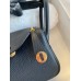 Hermes Mini Lindy Handmade Bag In Black Clemence Leather Hermes Mini Lindy Handmade Bag In Black Clemence Leather