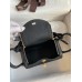 Hermes Mini Lindy Handmade Bag In Black Clemence Leather Hermes Mini Lindy Handmade Bag In Black Clemence Leather