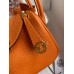 Hermes Mini Lindy Handmade Bag In Orange Clemence Leather Hermes Mini Lindy Handmade Bag In Orange Clemence Leather