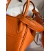 Hermes Mini Lindy Handmade Bag In Orange Clemence Leather Hermes Mini Lindy Handmade Bag In Orange Clemence Leather