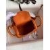 Hermes Mini Lindy Handmade Bag In Orange Clemence Leather Hermes Mini Lindy Handmade Bag In Orange Clemence Leather