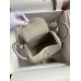 Hermes Mini Lindy Handmade Bag In Pearl Grey Clemence Leather Hermes Mini Lindy Handmade Bag In Pearl Grey Clemence Leather