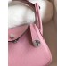 Hermes Mini Lindy Handmade Bag In Pink Clemence Leather Hermes Mini Lindy Handmade Bag In Pink Clemence Leather