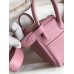 Hermes Mini Lindy Handmade Bag In Pink Clemence Leather Hermes Mini Lindy Handmade Bag In Pink Clemence Leather