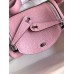Hermes Mini Lindy Handmade Bag In Pink Clemence Leather Hermes Mini Lindy Handmade Bag In Pink Clemence Leather