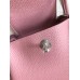 Hermes Mini Lindy Handmade Bag In Pink Clemence Leather Hermes Mini Lindy Handmade Bag In Pink Clemence Leather