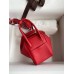 Hermes Mini Lindy Handmade Bag In Red Clemence Leather Hermes Mini Lindy Handmade Bag In Red Clemence Leather