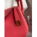 Hermes Mini Lindy Handmade Bag In Rose Lipstick Clemence Leather Hermes Mini Lindy Handmade Bag In Rose Lipstick Clemence Leather