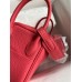 Hermes Mini Lindy Handmade Bag In Rose Lipstick Clemence Leather Hermes Mini Lindy Handmade Bag In Rose Lipstick Clemence Leather