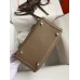 Hermes Mini Lindy Handmade Bag In Taupe Clemence Leather Hermes Mini Lindy Handmade Bag In Taupe Clemence Leather