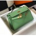 Hermes Kelly Pochette Bag In Vert Criquet Epsom Leather Hermes Kelly Pochette Bag In Vert Criquet Epsom Leather