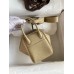 Hermes Mini Lindy Handmade Bag In Trench Clemence Leather Hermes Mini Lindy Handmade Bag In Trench Clemence Leather