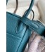 Hermes Mini Lindy Handmade Bag In Vert Bosphore Clemence Leather Hermes Mini Lindy Handmade Bag In Vert Bosphore Clemence Leather