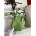 Hermes Mini Lindy Handmade Bag In Vert Cypres Clemence Leather