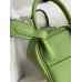 Hermes Mini Lindy Handmade Bag In Vert Cypres Clemence Leather