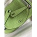 Hermes Mini Lindy Handmade Bag In Vert Cypres Clemence Leather