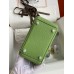 Hermes Mini Lindy Handmade Bag In Vert Cypres Clemence Leather