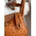 Hermes Mini Lindy Handmade Bag In Gold Ostrich Leather Hermes Mini Lindy Handmade Bag In Gold Ostrich Leather