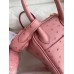 Hermes Mini Lindy Handmade Bag In Rose Sakura Ostrich Leather Hermes Mini Lindy Handmade Bag In Rose Sakura Ostrich Leather