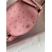 Hermes Mini Lindy Handmade Bag In Rose Sakura Ostrich Leather Hermes Mini Lindy Handmade Bag In Rose Sakura Ostrich Leather