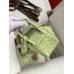 Hermes Mini Lindy Handmade Bag In Vert Cypres Ostrich Leather