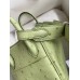 Hermes Mini Lindy Handmade Bag In Vert Cypres Ostrich Leather