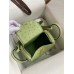 Hermes Mini Lindy Handmade Bag In Vert Cypres Ostrich Leather