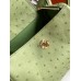 Hermes Mini Lindy Handmade Bag In Vert Cypres Ostrich Leather