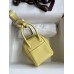 Hermes Mini Lindy Handmade Bag In Jaune Poussin Swift Leather Hermes Mini Lindy Handmade Bag In Jaune Poussin Swift Leather
