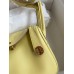 Hermes Mini Lindy Handmade Bag In Jaune Poussin Swift Leather Hermes Mini Lindy Handmade Bag In Jaune Poussin Swift Leather
