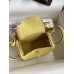 Hermes Mini Lindy Handmade Bag In Jaune Poussin Swift Leather Hermes Mini Lindy Handmade Bag In Jaune Poussin Swift Leather